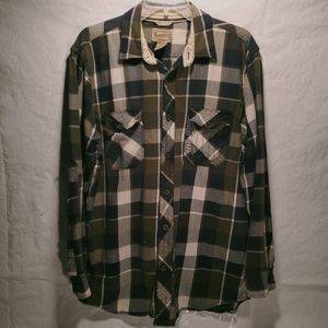 Roebuck & Co Plaid Flannel Button Down Mens Sz. Lg (41-43)